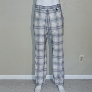 Tartan Golf Pants IJP DESIGN Ian Poulter Grey Cream Tartan Plaid  Size 36 x 32
